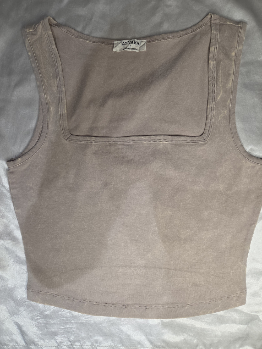 Zenana Outfitters Mauve Square-Neck Crop Tank